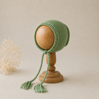 Hand Knitted Newborn Baby Romper & Bonnet Set