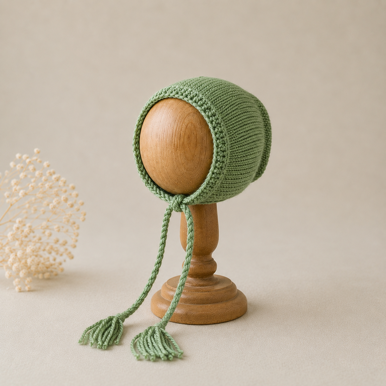 Hand Knitted Bonnet for Baby