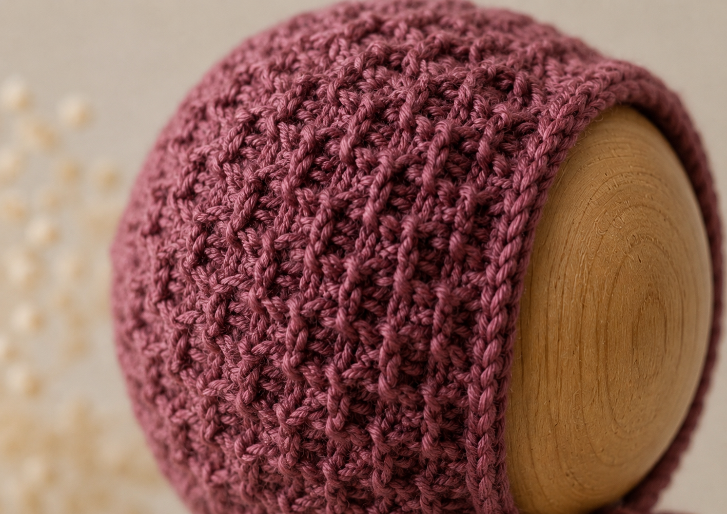Hand Knitted Newborn Baby Wrap & Bonnet Set